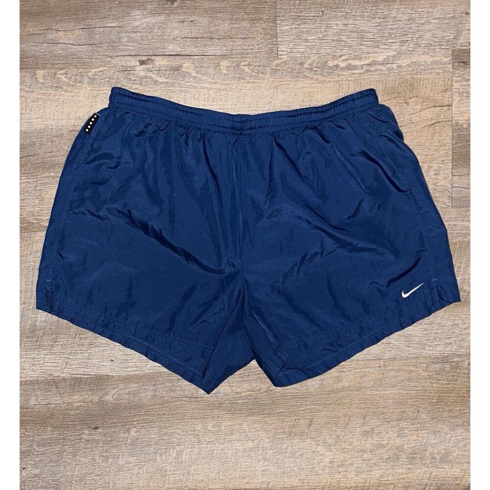 Vintage Nike Alpha Project Running Shorts Mens Large L Navy Blue 5 Dot Y2K 90s